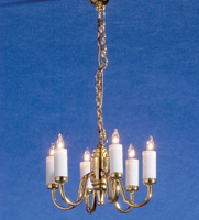 6 Arm Colonial Chandelier  -  PPJ Miniatures