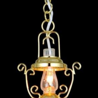 Clear Glass Hanging Lamp  -  PPJ Miniatures