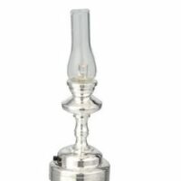Led Silver Hurricane Lamp  -  PPJ Miniatures