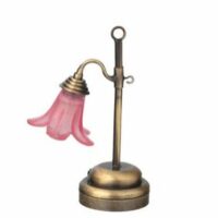 Led Gold/pink Tulip Lamp  -  PPJ Miniatures