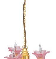 3 Arm Pink Tulip Chandiler  -  PPJ Miniatures