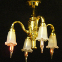 4 Arm Tulip Down Light Fitting  -  PPJ Miniatures
