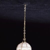 White Tiffany Hanging Lamp  -  PPJ Miniatures