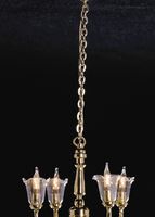 4 Arm Clear Tulip Chandelier  -  PPJ Miniatures