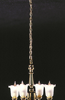4 Arm Frosted Tulip Chandelier  -  PPJ Miniatures