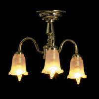 3 Arm Frosted Tulip Chandelier  -  PPJ Miniatures