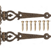 Large Ornate Hinges With Pins  -  PPJ Miniatures