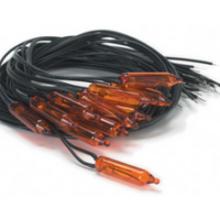 12v Orange Flame Bulbs With Wire  -  PPJ Miniatures