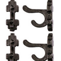 Wall Hooks Pewter Pk 4  -  PPJ Miniatures