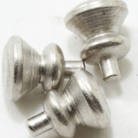 Round Knobs Nickel Pk6  -  PPJ Miniatures