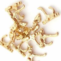 Brass Coat Hooks Pk 12  -  PPJ Miniatures