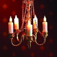 5 Arm Candle Chandelier  -  PPJ Miniatures