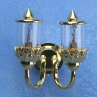 Double Ornate Wall Lamp  -  PPJ Miniatures