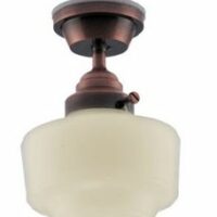 Ceiling Light  Frosted Bronze Vintage Semi-flush  -  PPJ Miniatures
