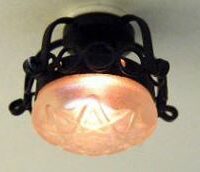 Scrolled Iron Ceiling Light  -  PPJ Miniatures