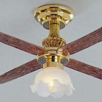 Ceiling Fan With Tulip Shade  -  PPJ Miniatures