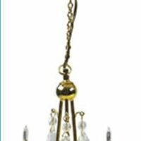 3 Arm Brass Chandelier  -  PPJ Miniatures