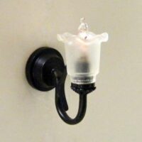 Black Iron Wall Lamp  -  PPJ Miniatures