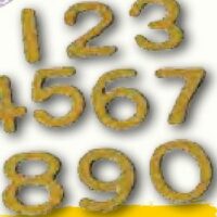 Old Brass Door Numbers  -  PPJ Miniatures