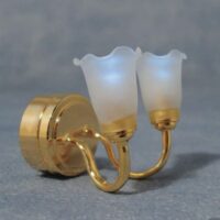 3v Double Tulip Wall Lamp  -  PPJ Miniatures