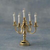 3v Gold Candlearbra Lamp  -  PPJ Miniatures