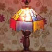 Coloured Tiffany Lamp  -  PPJ Miniatures