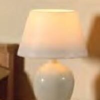 White Ceramic Table Lamp  -  PPJ Miniatures