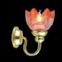 Lily Wall Lamp Pink  -  PPJ Miniatures