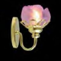 Pink Rose Wall Light  -  PPJ Miniatures