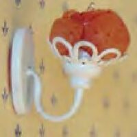 White Wall Lamp Pink Shade  -  PPJ Miniatures