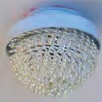 White Frosted Glass Ceiling Lamp  -  PPJ Miniatures