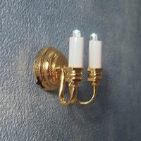 3v Led Double Candle Wall Light  -  PPJ Miniatures