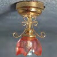 3v Led Red Lily Ceiling Light  -  PPJ Miniatures