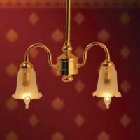 Double Tulip Ceiling Light  -  PPJ Miniatures