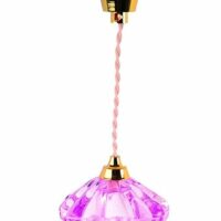 Hanging Flute Light Pink Shade  -  PPJ Miniatures