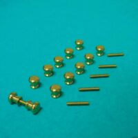 12 Brass Knobs 6 Threads  -  PPJ Miniatures