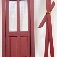 Mahogany Door With Etched Panels  -  PPJ Miniatures