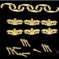 Victorian Drawer Pulls Pk 6  -  PPJ Miniatures