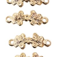 Double Flower Drawer Pull Pk 4  -  PPJ Miniatures